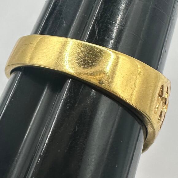 Men's gold plated Dollar money sign nugget statement signet ring size 13 - Picture 5 of 10